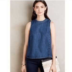 Anthropologie Holding Horses denim swing tank